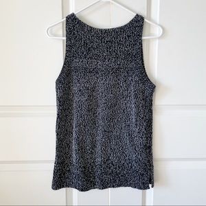 Loft Black Marled Knit Sleeveless Sweater Size Small